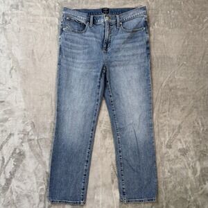 J. Crew Womens Slim Boyfriend Jeans Sz‎ 29 Blue Light Wash Stretch Denim 32x25.5